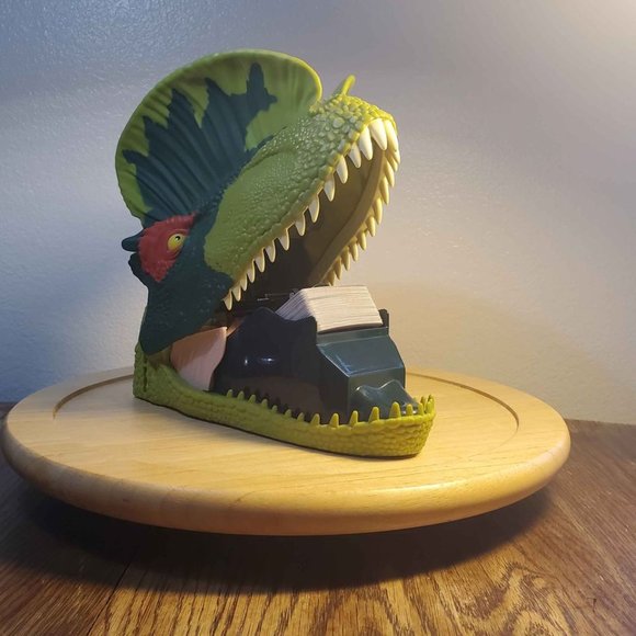 UNO Attack Jurassic World Dilophosaurus Card Launcher Dinosaur Head + 87 cards - Picture 3 of 8